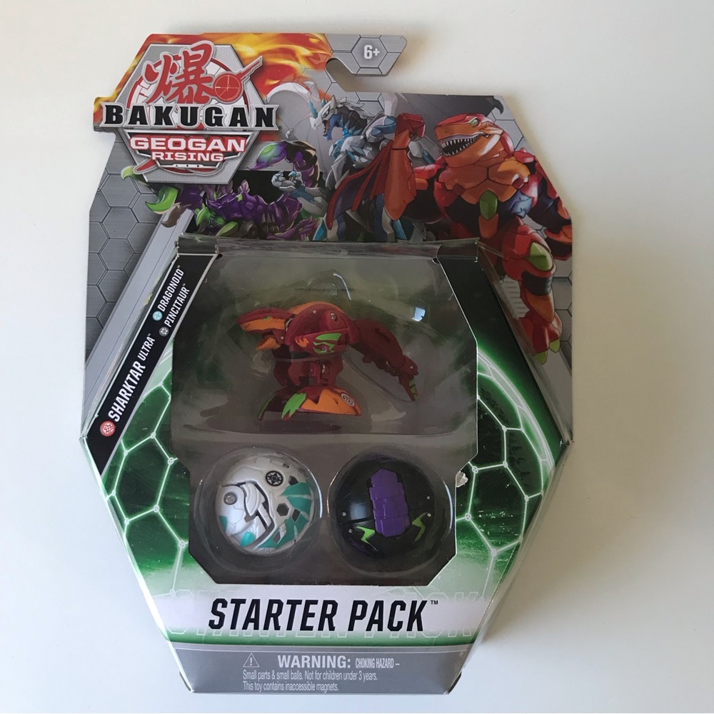 Bakugan Geogan Rising Starter 3 Pack Sharktar Ultra Dragonoid Pinctaur NEW